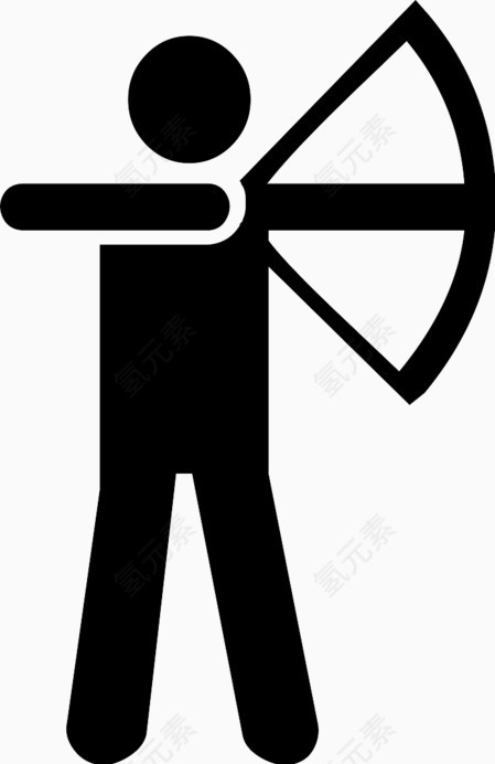 射箭射击运动剪影