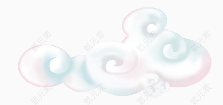 蓝色清新手绘卡通云朵