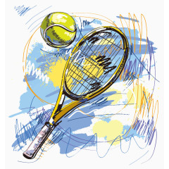 动感手绘网球拍