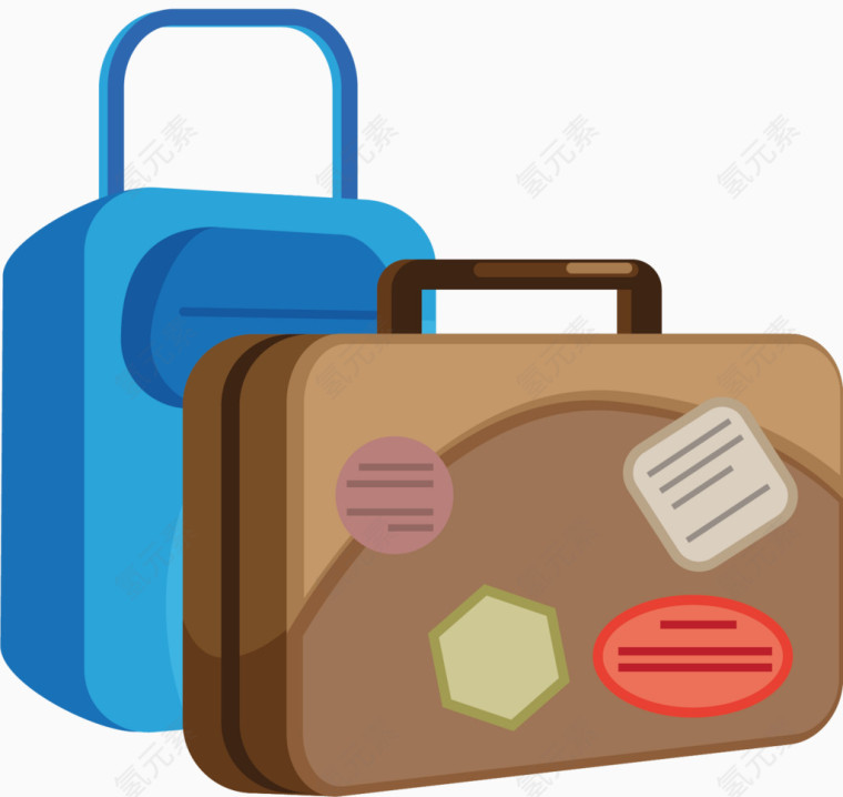 矢量卡通旅行包