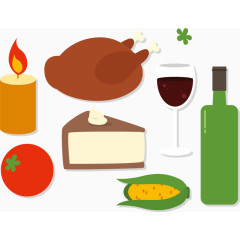 矢量图烛光晚餐