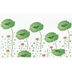 水上荷花和绿叶图