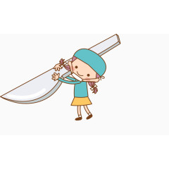 拿刀的卡通护士