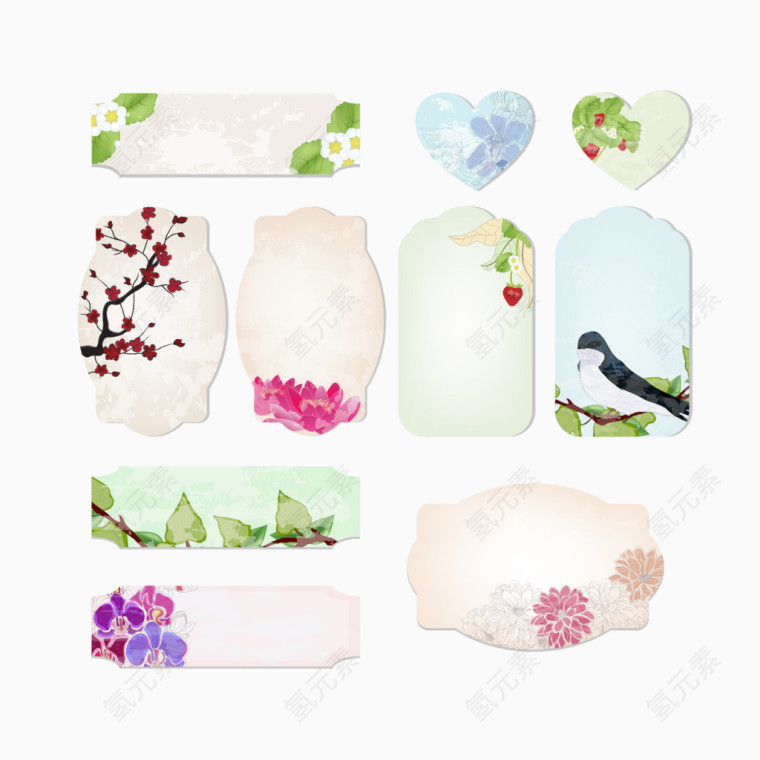 绿色 花纹 海报banner背景 房子树木