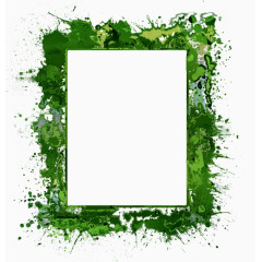 绿色彩墨边框