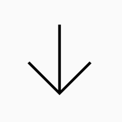 箭头下来苗条的正方形图标-基础知识