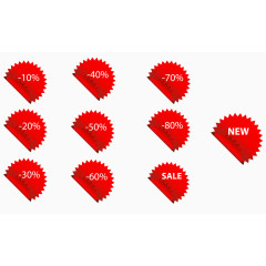 红色促销标签合集