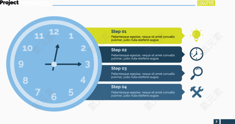 时钟表盘信息图表
