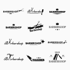 英文字母理发店标志设计