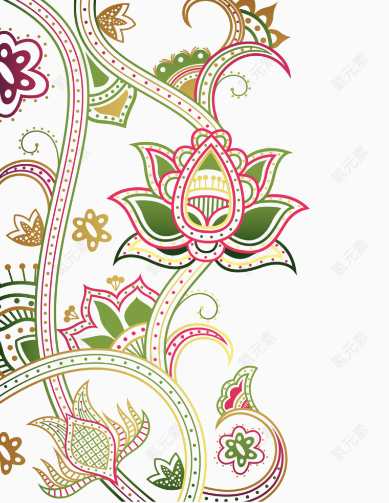 抽象花纹背景插画矢量