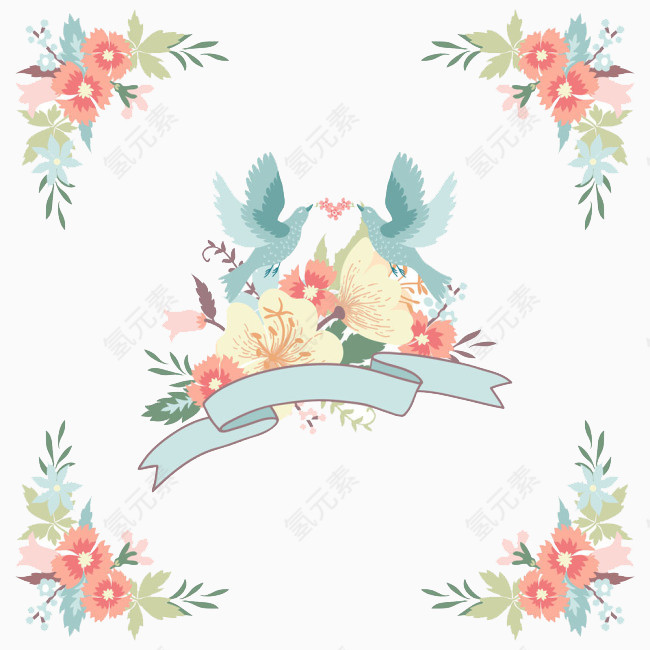 爱情鸟婚礼花朵