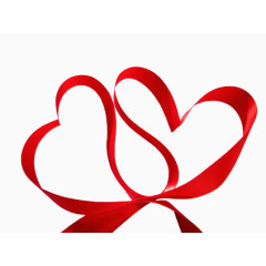 红丝带编制成的同心结