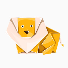 可爱的折纸狮子图案矢量素材