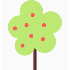 苹果树简易画卡通手绘装饰元素