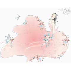 拜金女时尚插画