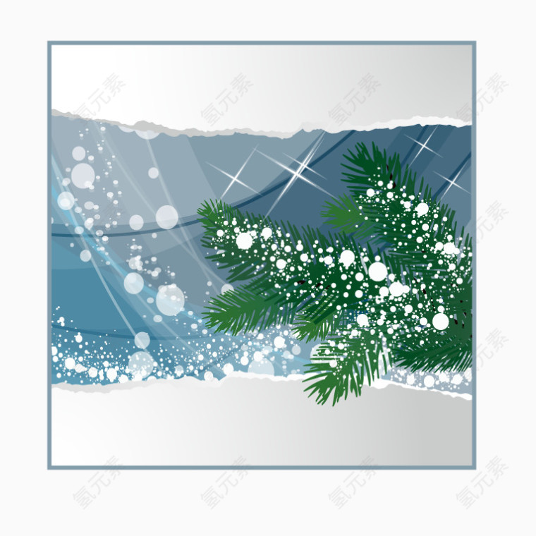 冬季雪撕纸效果矢量素材