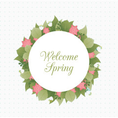 欢迎春天鲜花环矢量素材