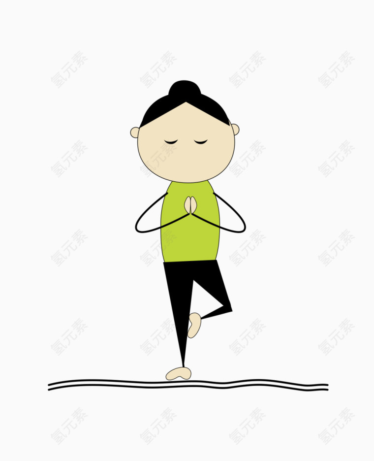 瑜珈卡通人物素材