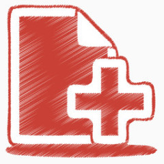 红色的创建文件图标