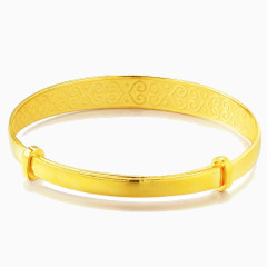 周生生足金首饰品开口黄金手镯女款婚嫁88005K三