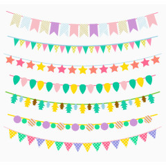 7款清新节日吊旗设计矢量素材