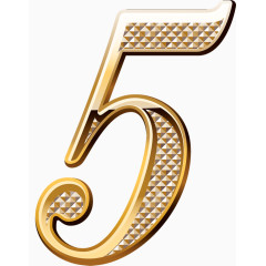 金黄色数字5