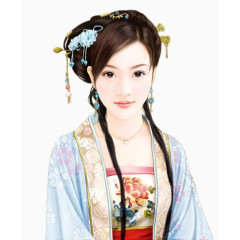 带发簪的美女