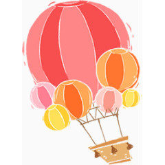 手绘卡通热气球