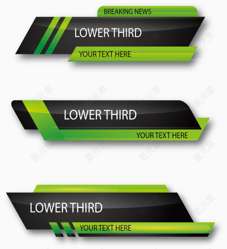 绿色黑色标题框