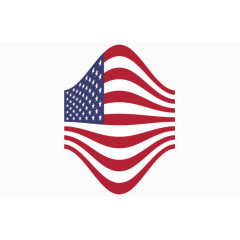 矢量美国国旗风吹二