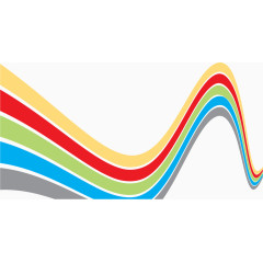 矢量手绘彩色曲线