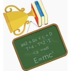 小黑板奖杯书籍卡通手绘装饰元素