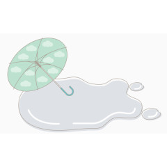 卡通雨伞泡泡框