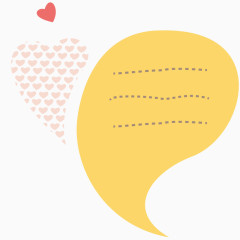 卡通手绘对话框心形