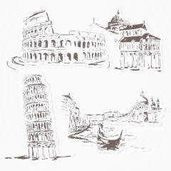 水墨欧美风格城堡