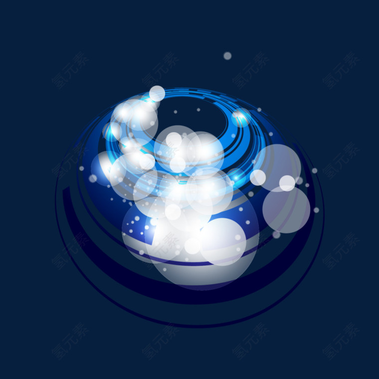 科技抽象蓝色梦幻光晕圈圈