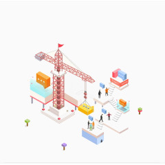 卡通立体建设场景