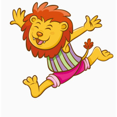 卡通手绘黄色狮子