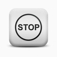 不光滑的白色的广场图标迹象停止标志signs-icons
