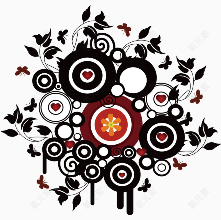 潮流花纹拼接