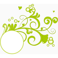 绿色花藤装饰圆圈