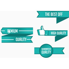 矢量手绘绿色折纸标签