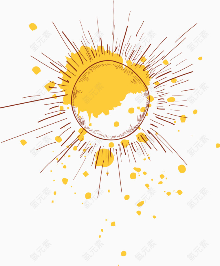 手绘太阳