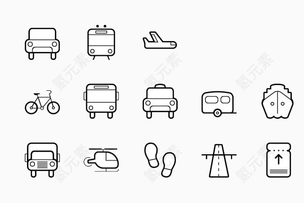 手绘交通工具