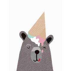 顶着冰淇淋的熊