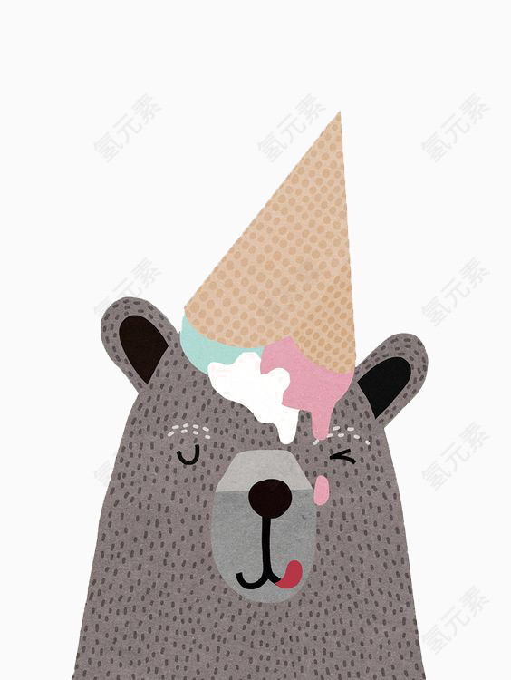 顶着冰淇淋的熊