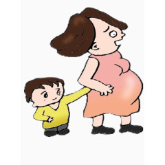 小孩和孕妇妈妈
