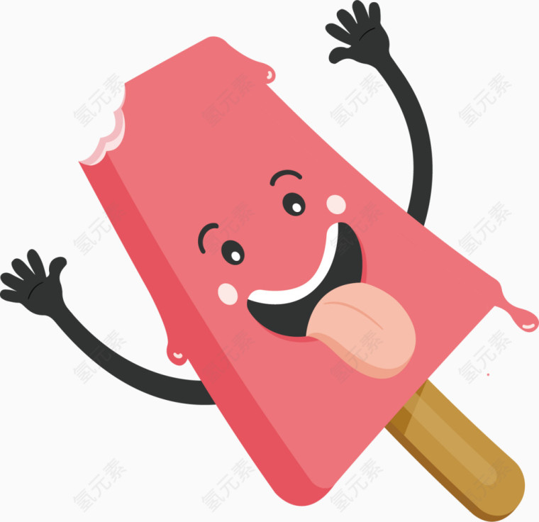 夏日元素冰棒卡通手绘装饰元素