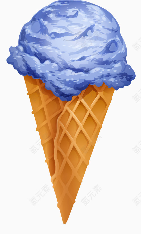 卡通手绘多彩乌云冰激凌
