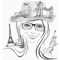 装饰爱旅游的女孩